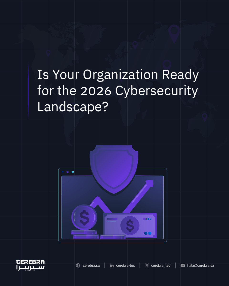 cerebra_tec's tweet image. 🚨 Cyber threats are evolving faster than ever, and the cost of inaction is rising.
A projected 150% surge in cybercrime costs by 2027

Is your organization ready for the 2026 cybersecurity landscape? 

#CyberSecurity #CyberThreats #StayProtected 
#cerebra #SaudiTech
