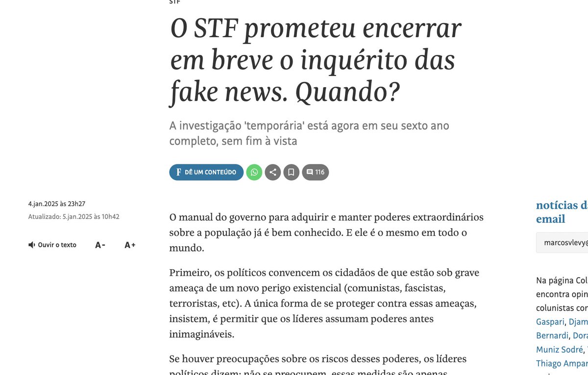 ggreenwald's tweet photo. Moraes e o grupo pró-Lula dominante no STF são viciados no poder da censura. Eles podem ameaçar seus críticos com uma ampla gama de punições, incluindo a prisão. É o poder da tirania. Tiranos não abrem mão dele.

Escrevi na Folha no início de 2025:

https://t.co/8kifx1SiZB https://t.co/dOR4ONrbTr