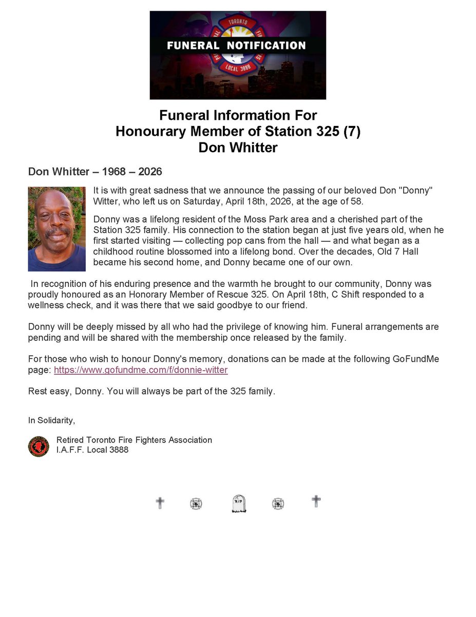 Rest easy, Donny.
gofundme.com/f/donnie-witter