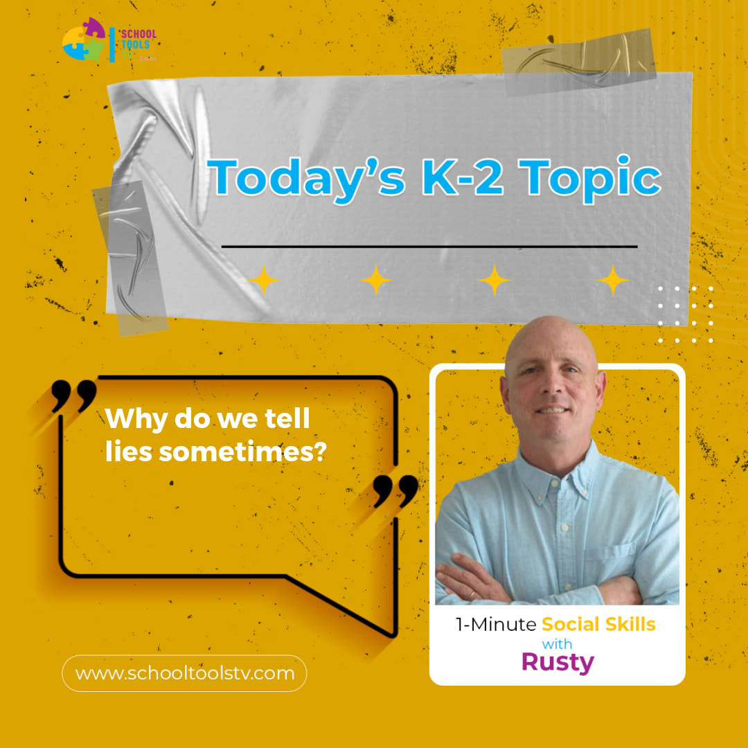 RustyMayVideos's tweet image. Today’s K-2 Topic: Why do we tell lies sometimes?

“THINK Before You Speak...”

#K2Communication #HonestyMatters #ThinkBeforeYouSpeak