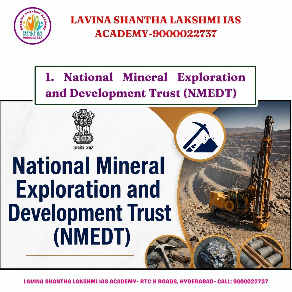 sla4ias's tweet image. #NMEDT #NationalMineralExplorationAndDevelopmentTrust #MineralExploration #MiningSector #CriticalMinerals #DeepSeatedMinerals #MMDRAct1957 #StatutoryTrust #NaturalResources #MiningPolicy #RoyaltyLevy #MinesMinistry #ResourceManagement #IndiaEconomy