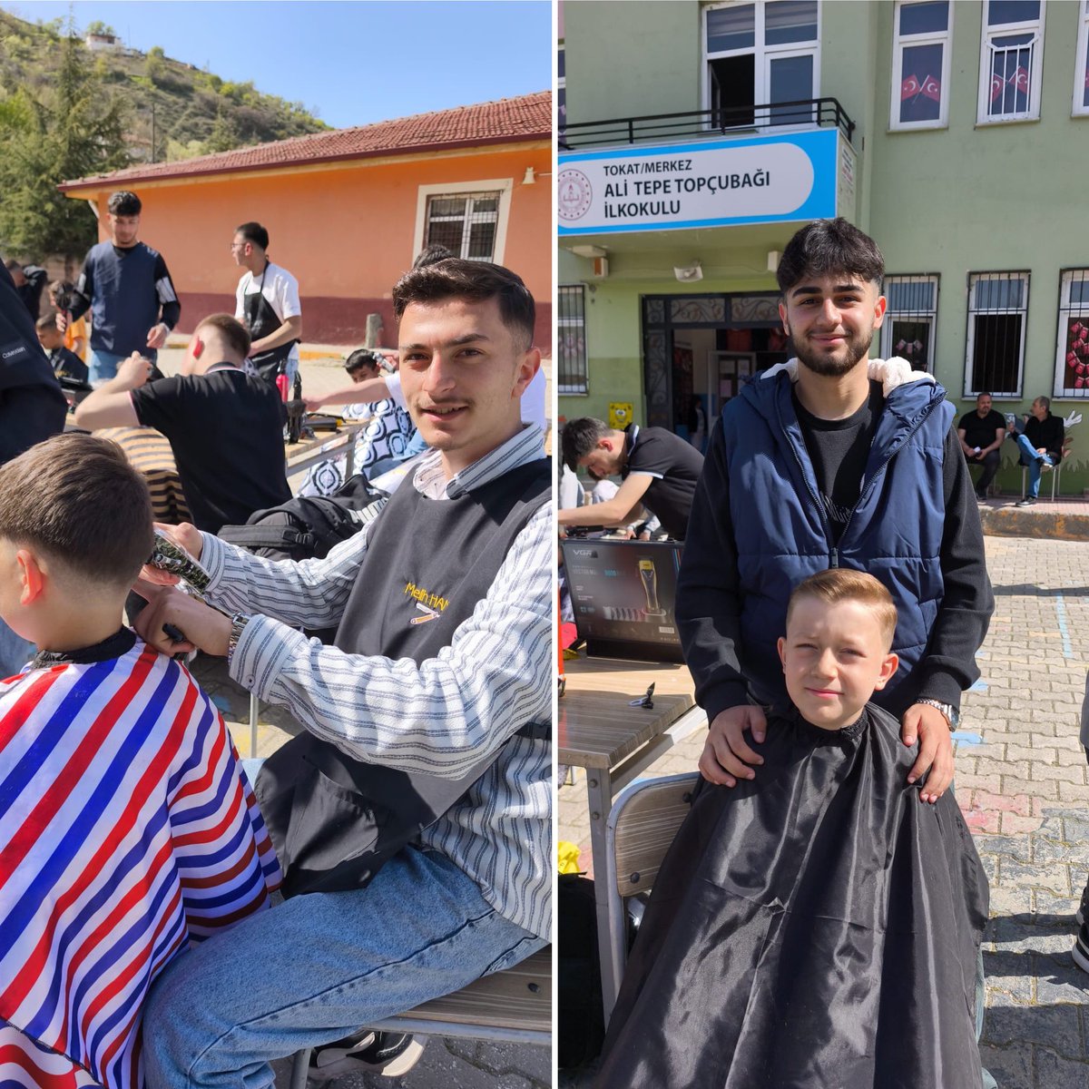tokatmem's tweet photo. “Mesleğimi Seviyorum, Etrafımı Güzelleştiriyorum” etkinliği kapsamında, Şehit Yakup Akdağ Meslekî Eğitim Merkezi 12. sınıf kuaförlük alanı öğrencileri ve öğretmenlerinin katkılarıyla Ali Tepe Topçubağı İlkokulu’nda etkinlikler gerçekleştirildi.

Bu kapsamda, 23 Nisan etkinlikleri öncesinde sınıfların balonlarla süslenmesine yardımcı olunarak öğretmen ve öğrencilere motivasyon sağlandı; akabinde ilkokul öğrencilerine kuaförlük hizmetleri sunuldu.

Destek sunan öğretmen ve öğrencilerimize teşekkür ederiz.
