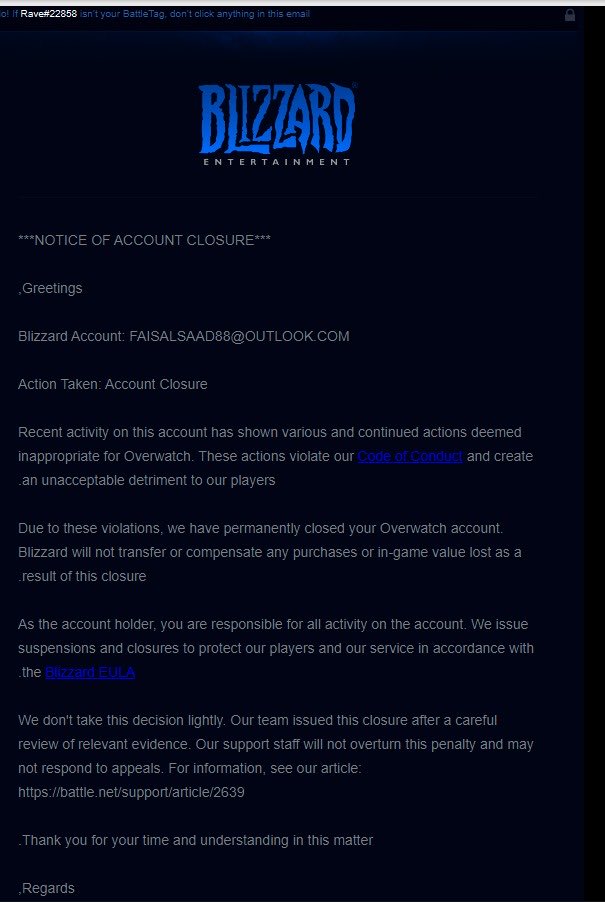 Rave8_'s tweet photo. Why was I permanently banned fromOverwatch? I didn't cheat, and you can access all my account files. I've spent a lot of money on the account since 2016. Please lift the ban. You can review my match recordingsI didn't break any rulesThe AI ​​banned me.@Blizzard_En @PlayOverwatch https://t.co/4xTYIjpYqS