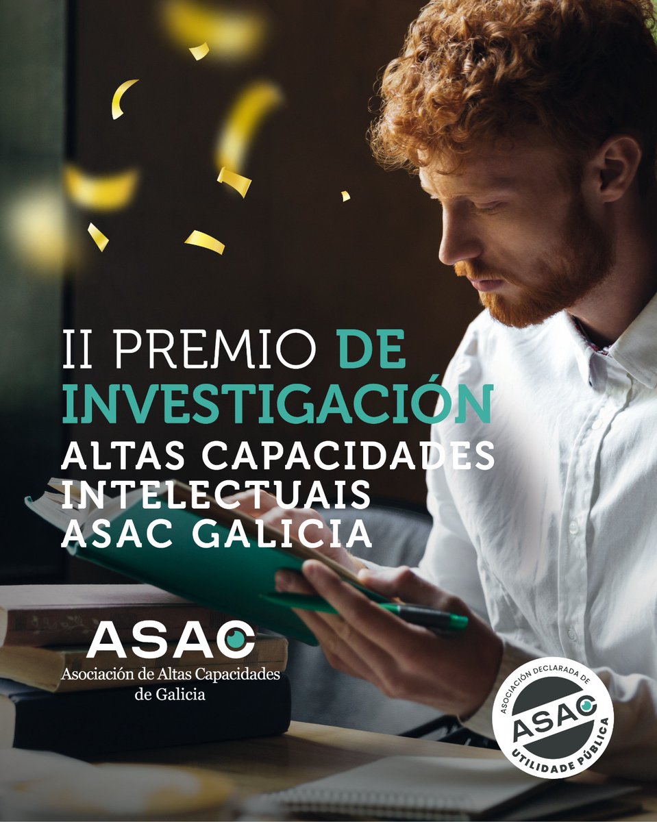 AsacGalicia's tweet photo. 📢 ¡Atención, investigadores! 📢

Se realizaches un TFG, TFM ou Tese Doutoral nunha universidade galega durante os cursos 2024–25 ou 2025–26 sobre altas capacidades intelectuais, esta é a túa oportunidade! 🎓✨ https://t.co/OKuWpZjwTm
