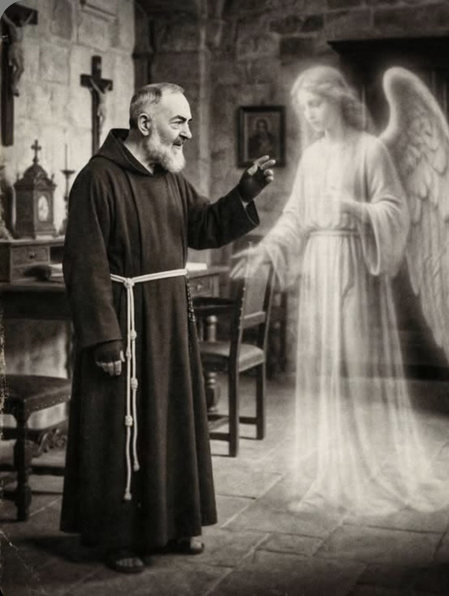 ViriCenturione's tweet photo. El Padre Pío confiaba mucho en la ayuda del ángel de la guarda. https://t.co/syI6LayfNb