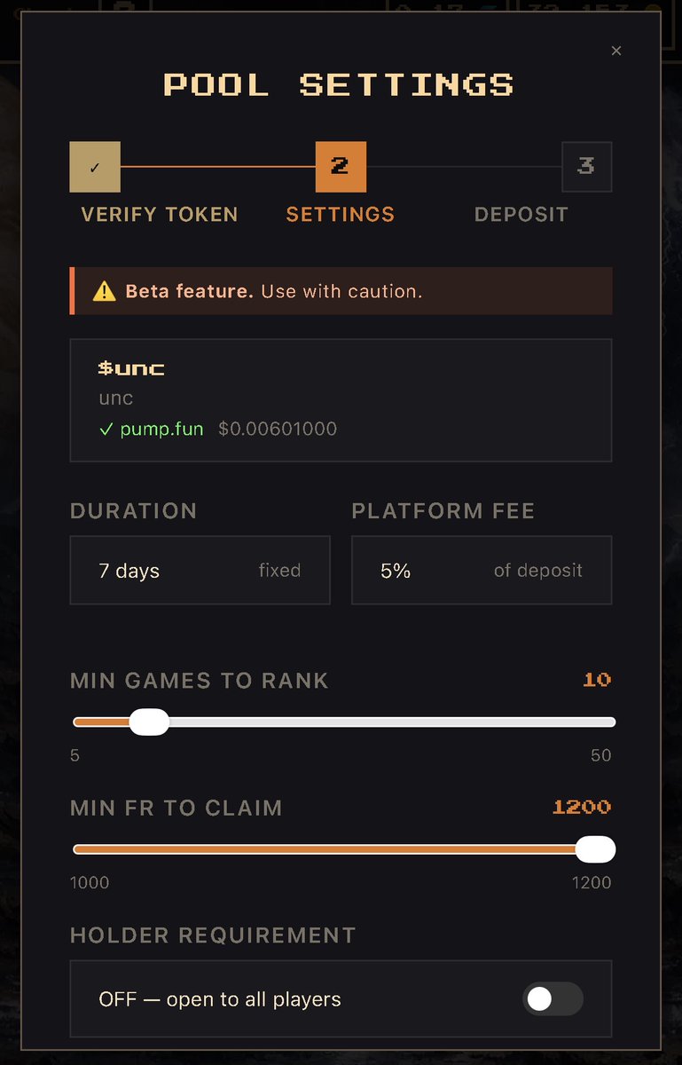 BattleFrens's tweet photo. GM @solana frens ☀️

Solid progress on Trench Pools
If you’re out there degenerating on @Pumpfun, you might as well take it a step further:
create your own Trench Pool on @BattleFrens

1. Deploy your pool.
2. Send your community to play on our web3 dapp.
3. And find out if their IQ is high enough to master rock-paper-scissors ✊✋✌️

#Solana #Web3Gaming #Memecoins #GameFi #BattleFrens