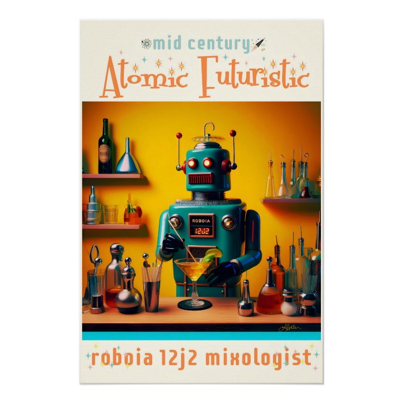 LeeHillerDesign's tweet image. ✨ROBIA🤖🍸🤖12J2✨
Mid Century Atomic Futuristic Robot ROBIA Model 12J2 Mixologist #poster
Item: zazzle.com/retro_futurist…

#midcentury #retrofuturistic #robot #mixologist #martini #cocktailparty #barware

#Retro #atomicfuturistic Collection: zazzle.com/collections/11…