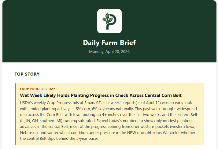fehl_sam's tweet photo. Here is todays Daily Farm Brief. If you would like to access this for the rest of the week log into https://t.co/ZEYo8fkOpO and you will see it in the Dashboard. Links to three new podcasts on the Ag View Pitch are available in todays brief. https://t.co/Shu7SQ9aET