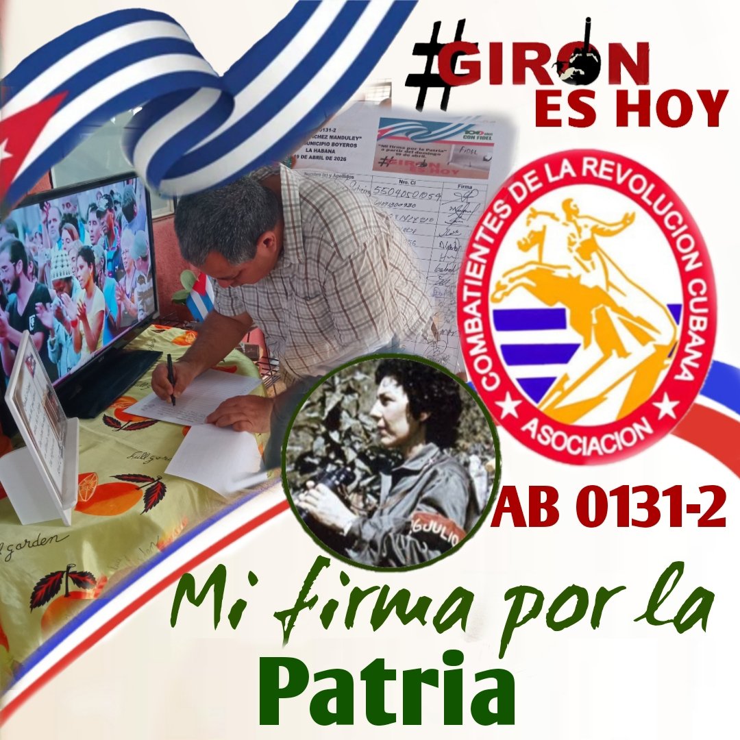 El mejor homenaje a los héroes caídos en las arenas de #PlayaGirón, es el compromiso eterno a la defensa de la patria. Domingo 19 de abril de 2026, en el marco de la asamblea de la #ACR firmamos nuestro compromiso con la Patria. #LaPatriaSeDefiende #GirónEsHoy
