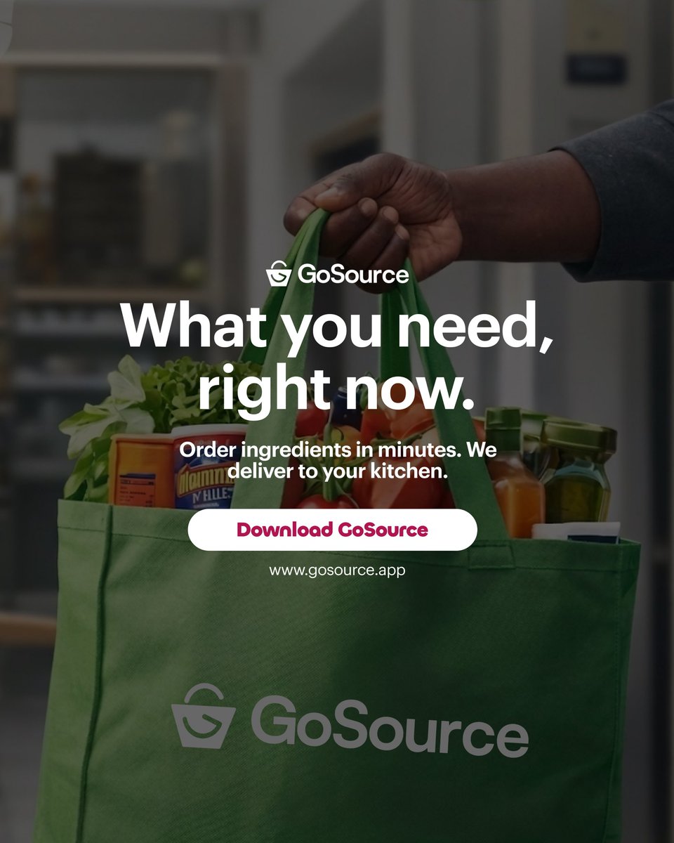 gosource_app's tweet photo. What you need, right now.

No more market stress, price surprises, or last-minute runs.
Order ingredients in minutes and get them delivered straight to your kitchen with GoSource.

Stock smarter. Grow easier. https://t.co/yHeLUisamu