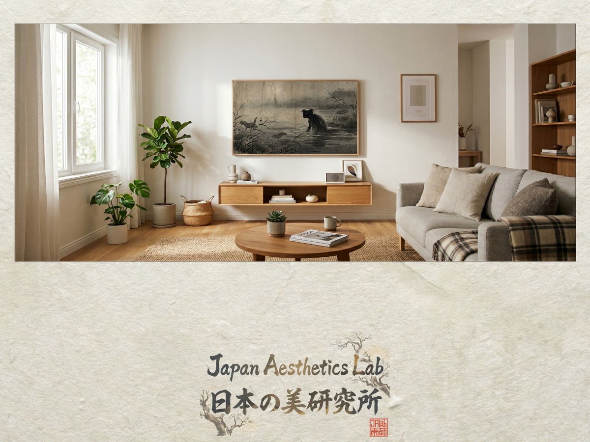 JALab_official's tweet photo. What do you feel?

[ THE STORY : Zen Verse ]
    Dark form in the mist
    Among reeds, a mystery
    Kappa softly waits

https://t.co/29RScuzTPH

#Zen #JapaneseArt #Wallpaper #GooglePixel #iPhone #SamsungFrameTV #Minimalism #SmartHome #Aesthetic https://t.co/E56tP2uLi9