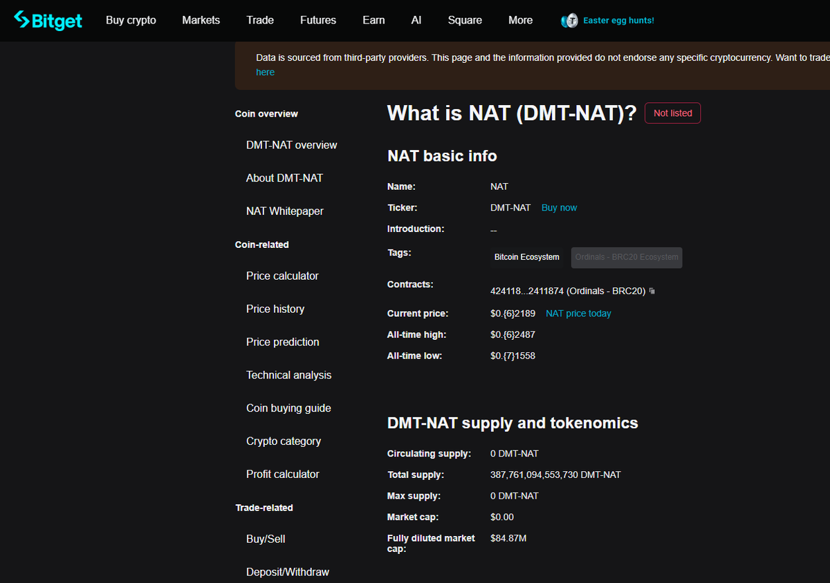Miners extract it. Tier-1s index it.

<a href="/bitget/">Bitget</a> is quietly building the educational rails for $NAT, prepping retail for the Second Subsidy.

Heavy Machinery secures the supply.

CEXs build the bridges.

Retail buys the top.

Front-run the exchanges. 🦇🔊

🔗bitget.com/price/nat/what…