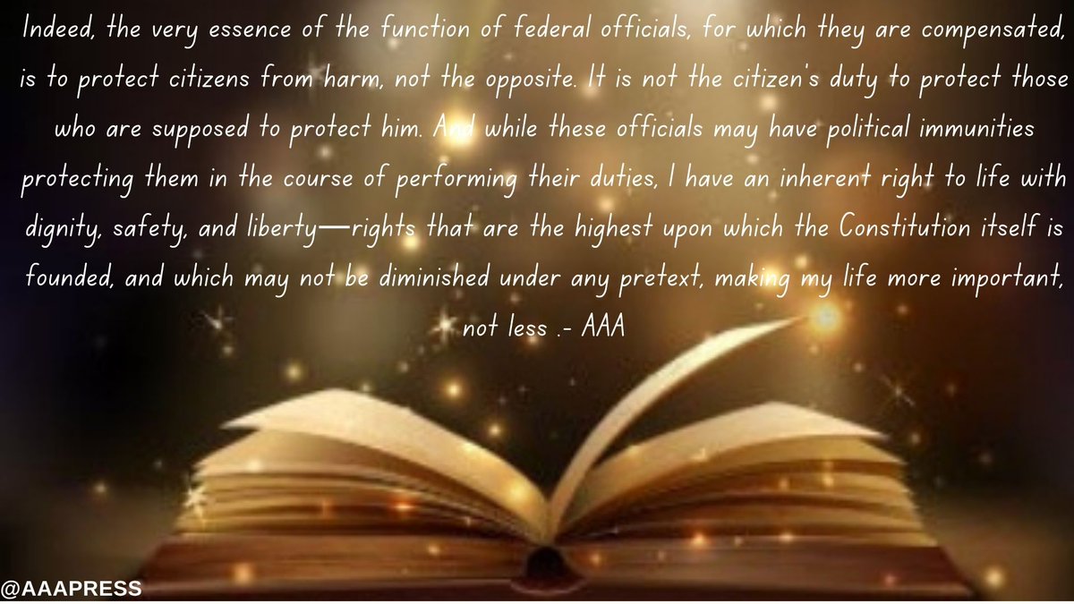AAAPRESS's tweet photo. I have an inherent right to life with #dignity,safety,and #liberty—rights that are the highest upon which the Constitution itself is founded,and which may not be diminished under any pretext, making my life more important, not less.-AAA
@realDonaldTrump
@MSNOWNews
@ABC 
@CNN
#USA https://t.co/auhPJt4mis