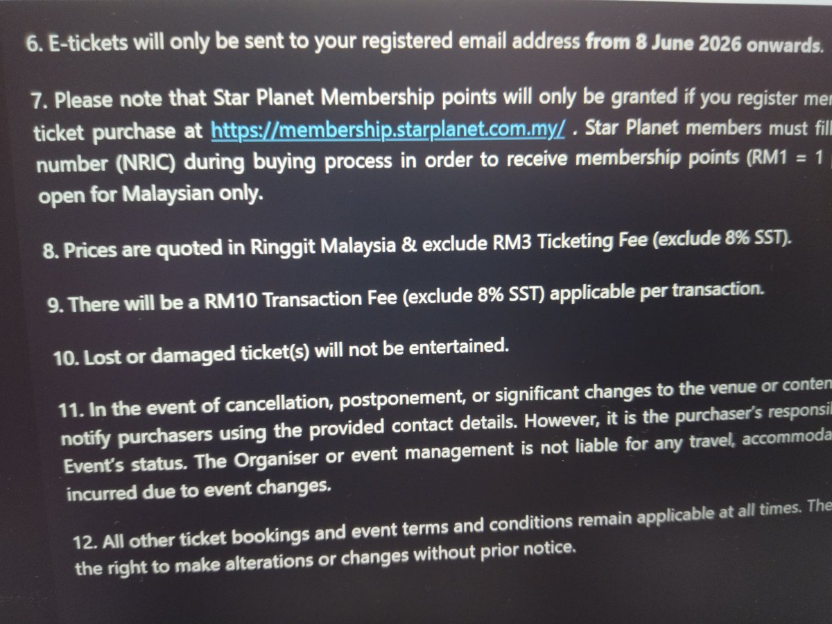 so ada 3 extra charges for exo esok. ticketing fee RM3, transaction fee RM10 and 8% sst...

#exoinkl