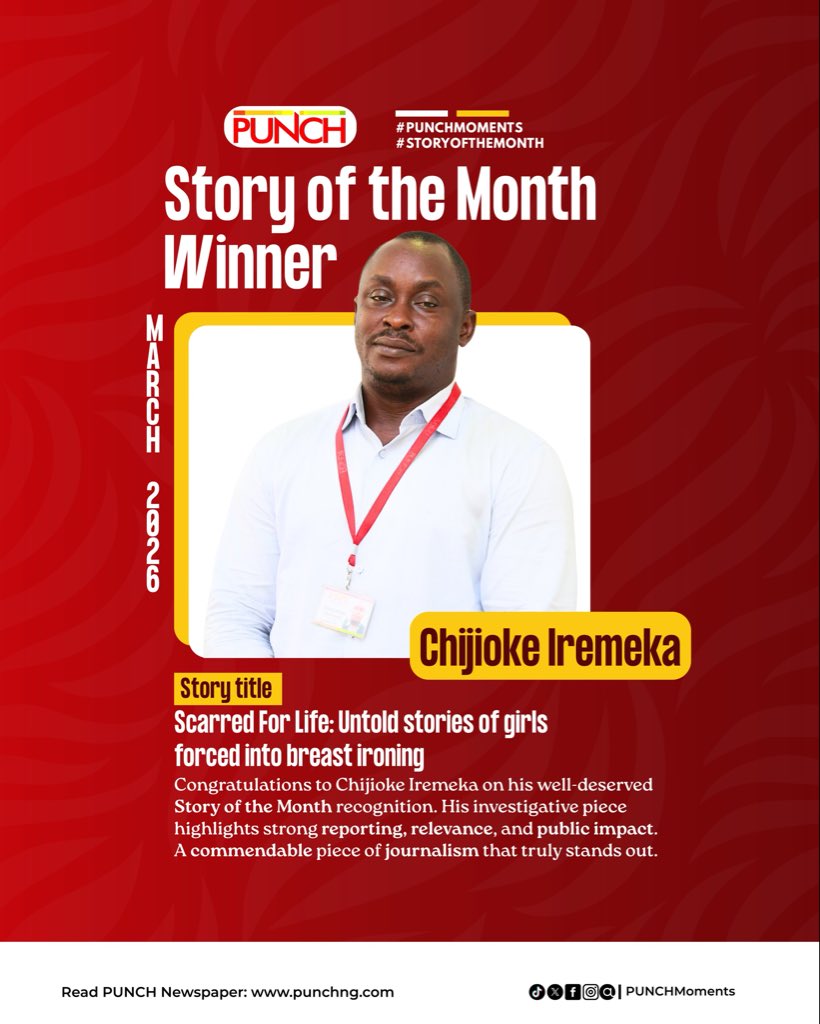Double celebration in the newsroom

Congratulations to Abiodun Adewale, whose feature earned a Special Mention and to Chijioke Iremeka, for clinching Best Story for March 2026 in our Weekend Titles.

This is PUNCH. This is excellence. 👏🏾