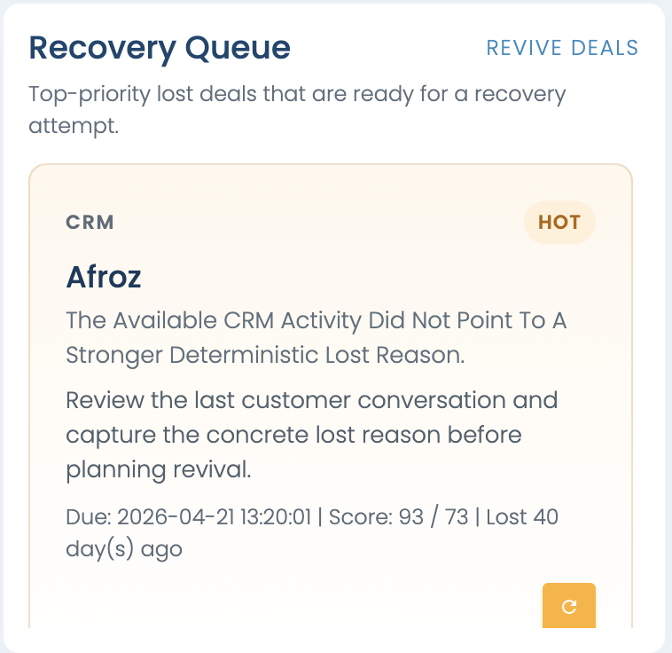 btushar's tweet photo. The lost leads in the CRM can be a treasure trove  for your business. Revive them to improve revenue. @znicrm https://t.co/MrpJ7DNq7r