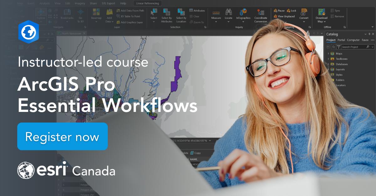 esricanada's tweet image. ArcGIS Pro: Essential Workflows bridges the gap between knowing the interface and using it with purpose. You’ll learn how the tools fit together so your workflows feel intentional.

Register to get started: ow.ly/7bhu50YKQTX 

#EsriCanadaTraining #ArcGISPro #EsriCanada