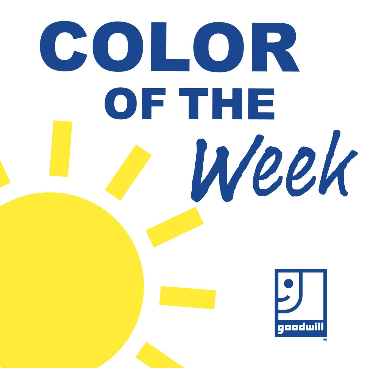 MarionGoodwill's tweet photo. The Color of the Week is YELLOW! Take 50% off all items with a YELLOW tag. Happy Thrifting!
#coloroftheweek #goodhappenshere https://t.co/VOhpyLozOW