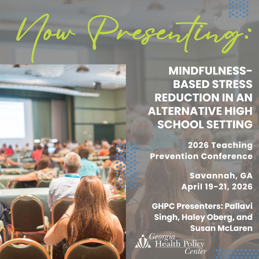 GSUGHPC's tweet image. @GSUGHPC’s Pallavi Singh, Haley Oberg, and Susan McLaren are #presenting “Mindfulness-Based Stress Reduction in an Alternative High School Setting” at @APTRupdate’s 2026 Teaching Prevention Conference! t.gsu.edu/4cRs3gE