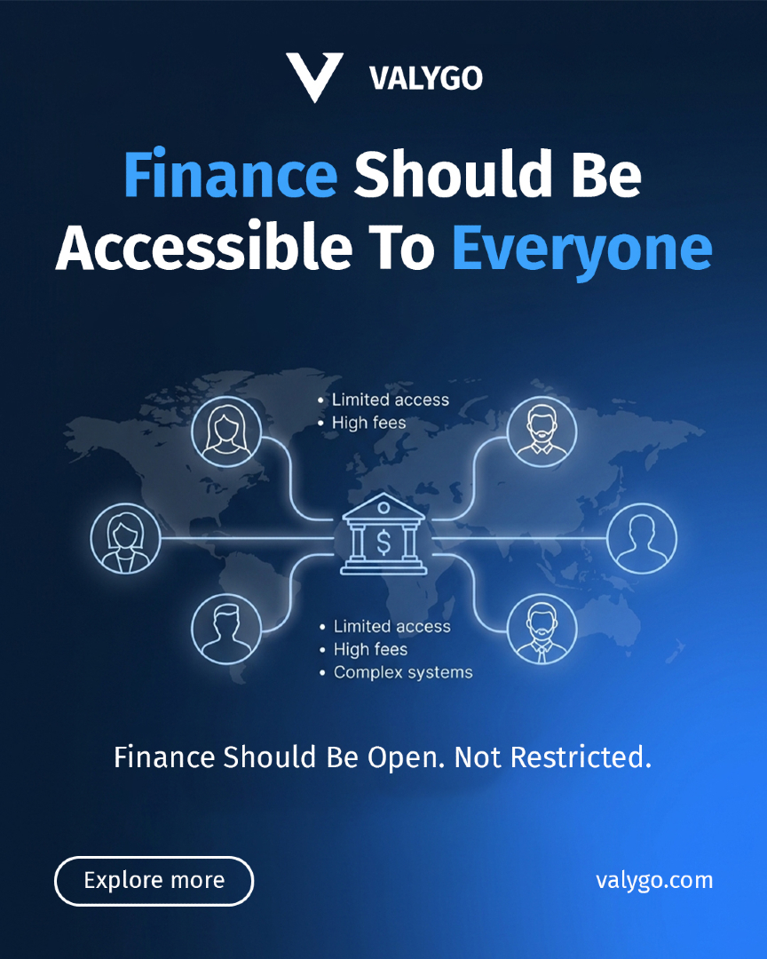 VALYGO_COM's tweet photo. Millions of people still face barriers to financial services.
Limited access.
High fees.
Complex systems.
Financial technology is changing this.
New platforms focus on:
• accessibility
• digital services
• simplified financial tools
Because finance should be open.
Not restricted.
Technology has the potential to make financial systems more inclusive.
And that transformation is already underway.

What financial barrier do you think technology should solve first?
Explore more: https://t.co/93e3szqcHs

#valygo #financialaccess #digitalfinance #fintechinnovation #web3economy #futurebanking #cryptosolutions #blockchainfuture #fyp #foryou #viralcrypto #fintech