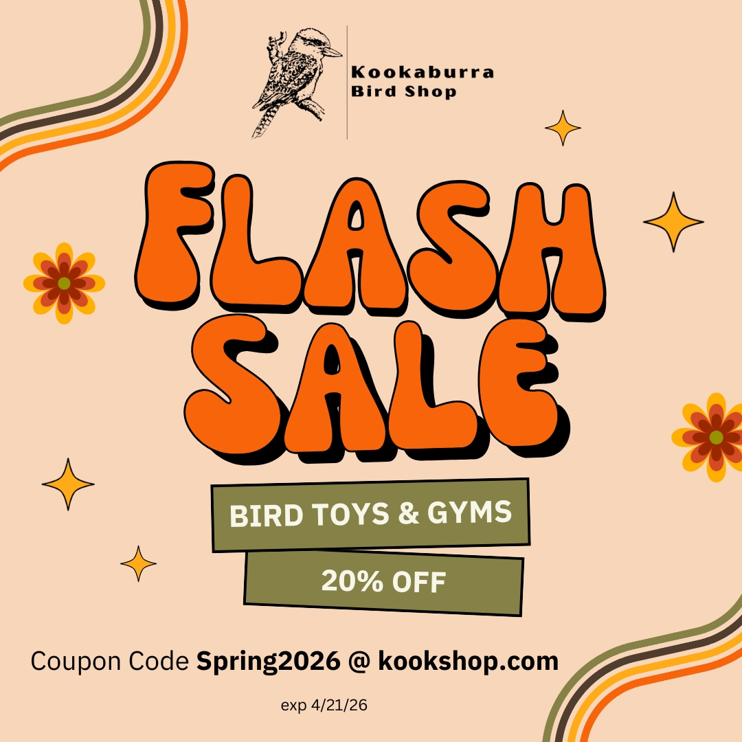 KookshopTx's tweet image. Spring has hatched at Kookaburra Bird Shop! 🌸 Get 20% off bird toys &amp;amp; play gyms with code Spring2026. Strawberry Nutriberries are back for a limited time!  
Shop: kookshop.com/online-store

#SpringSale #BirdToys #ParrotToys #BirdLovers #FlashSale