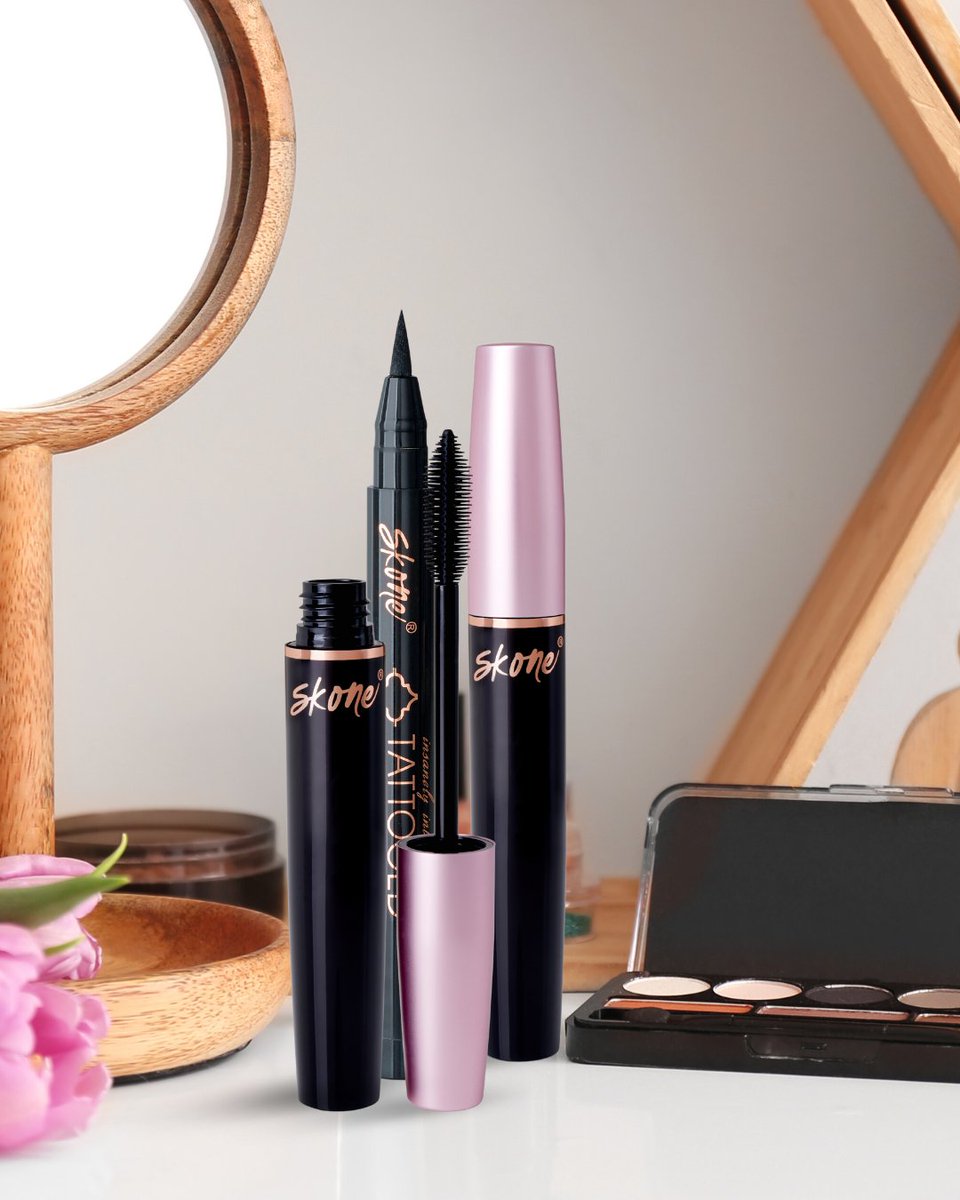 SKONEcosmetics's tweet image. One duo to rule them all 😏 

With the Insanely Intense Tattooed Eyeliner + Luxe Waterproof Mascara, you get bold eyes, zero stress, and all the confidence.

Shop this duo now!

#makeuplover #beautybrand #makeupbrand #cosmeticbrand #crueltyfreemakeup #skonecosmetics