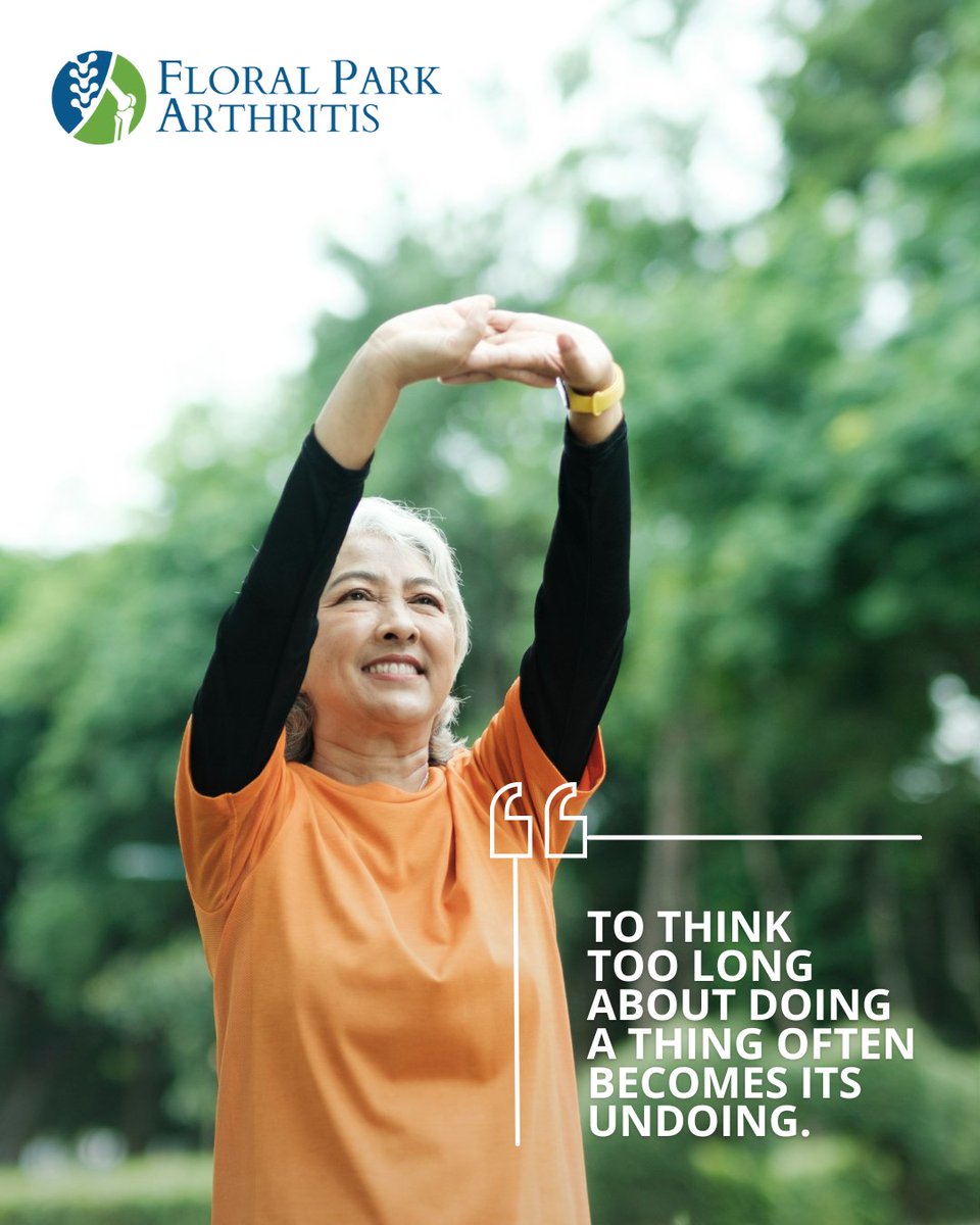 ArthritisNY's tweet photo. "To think too long about doing a thing often becomes its undoing." — Eva Young.
.
.
#arthritis #arthritismanagement #jointpain #painrelief #rhuematoidarthritis #rheumatism #arthritis #QueensNY #NY #FloralParkArthritis https://t.co/UxTTIk0DNE