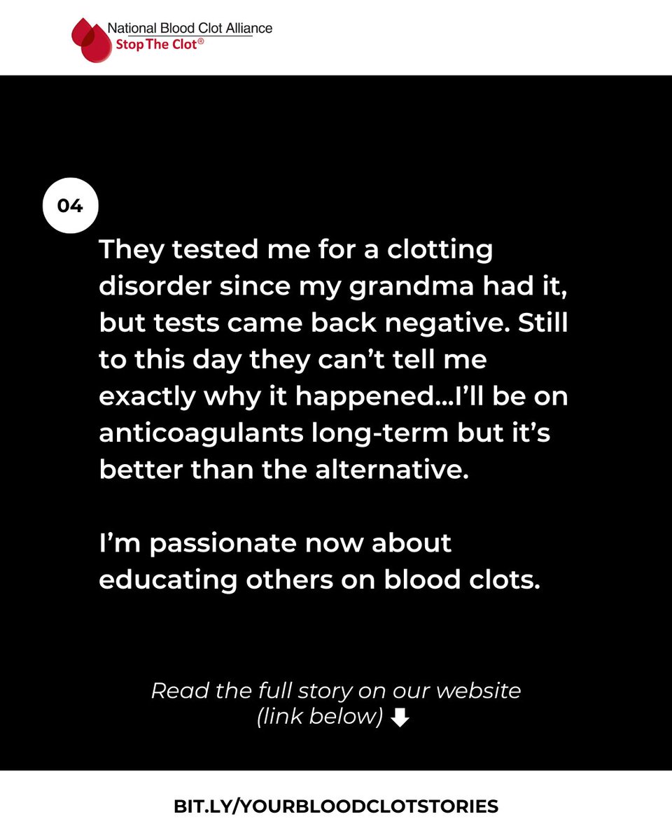 StopTheClot's tweet image. She nearly skipped the ER for a hair appointment.

Thankfully, she didn’t.

What seemed like a pulled muscle was actually a life-threatening DVT.

Know the symptoms. Listen to your body.

Thank you for sharing your story, Miranda.

#StopTheClot #DVT #BloodClots