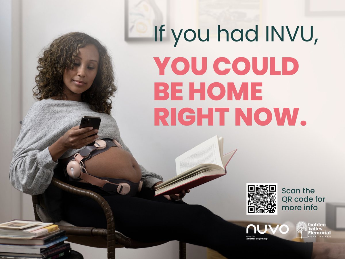 NuvoCares's tweet image. If you had INVU, you could be home right now. Remote pregnancy monitoring brings care beyond the clinic, expanding access in rural communities. Now available at Golden Valley Memorial Healthcare in Missouri.
#pregnancy #ruralhealth #obgyn