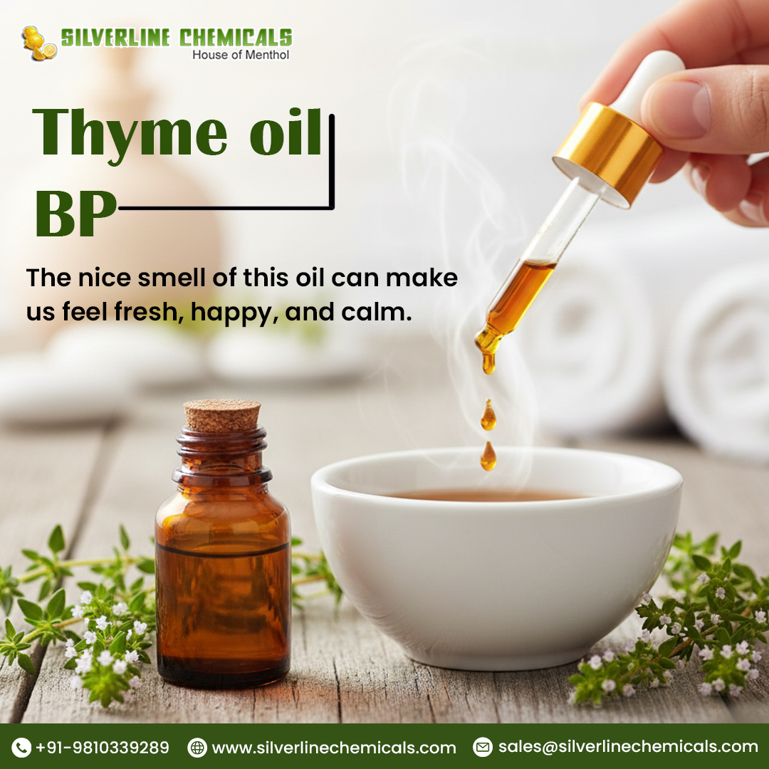 Silverline_Ch's tweet image. Pure Thyme Oil BP 🌿✨ Fresh aroma &amp;amp; calming wellness in every drop.

At Silverline Chemicals – House of Menthol, we deliver consistent quality &amp;amp; trusted natural solutions.

📲 +91-9810339289
🌐 silverlinechemicals.com
📧 sales@silverlinechemicals.com

#ThymeOil #EssentialOil