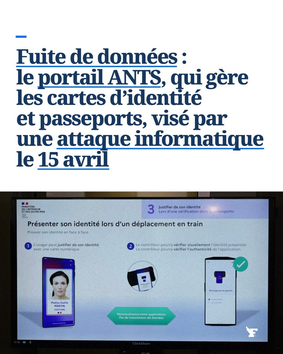 Le_Figaro's tweet photo. Une nouvelle cyberattaque d’ampleur. Le ministère de l’Intérieur a précisé que des «données à caractère personnel» sont concernées, notamment les noms et prénoms, l’adresse électronique ou la date de naissance d’usagers. →https://t.co/SyahFt3tSa https://t.co/8Clk8lLOEo