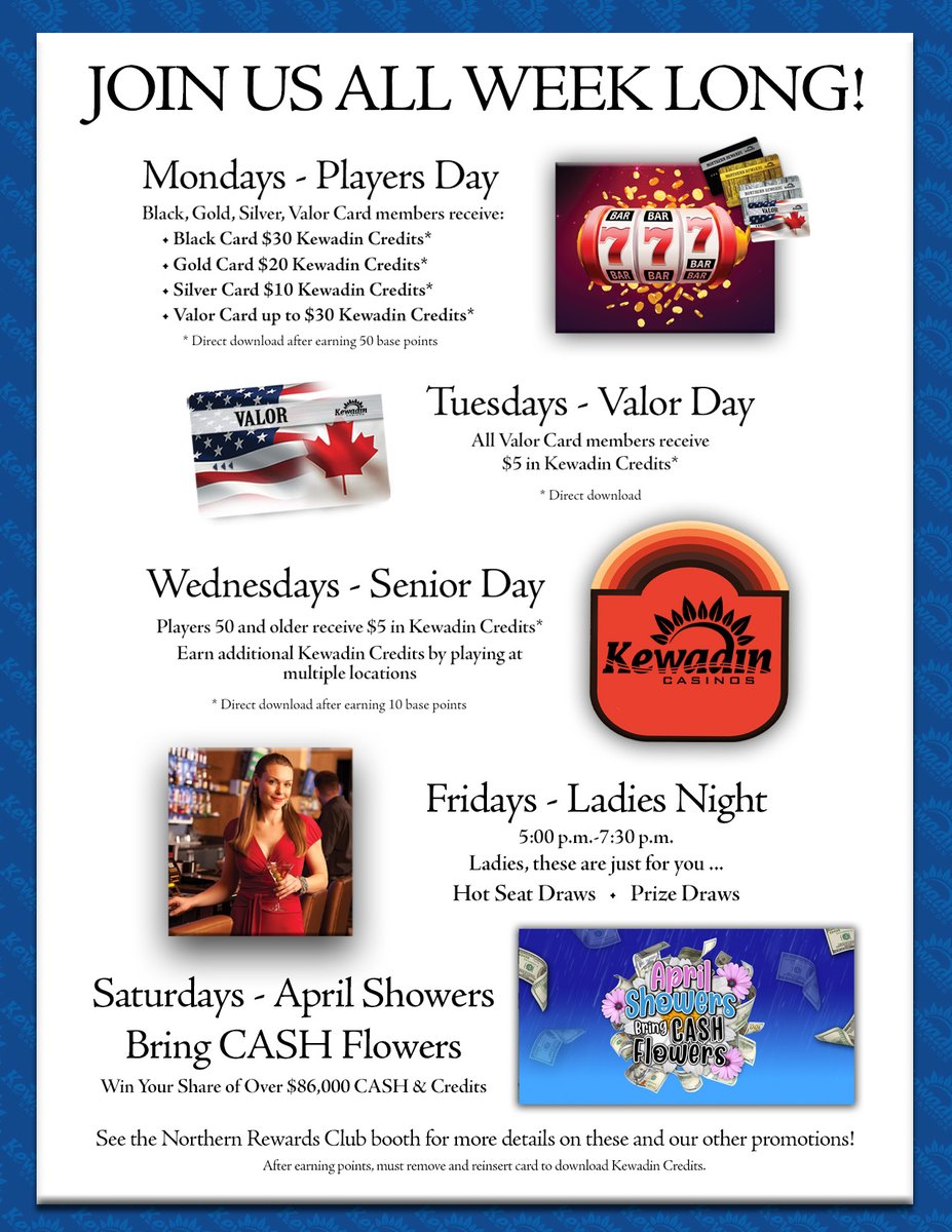 KewadinCasinos's tweet image. Looking for a reason to play? 🎉 Kewadin Casinos brings the excitement with weekly promotions you won't want to miss.

#Rewards #Promotions #WinBig