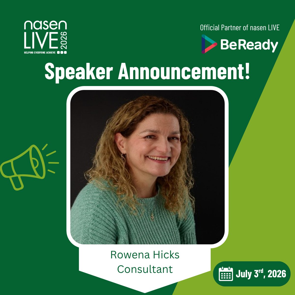 nasen_org's tweet image. 📢 MEET OUR SPEAKERS
We’re excited for Rowena Hicks at #nasenLIVE2026!
Her session explores effective SEND #strategy using sustainable, low‑energy tools to support staff #wellbeing and help students thrive.

📍 Birmingham | 📅 3 July

🎟️ nasen.org.uk/nasenlive
#SEND #Inclusion