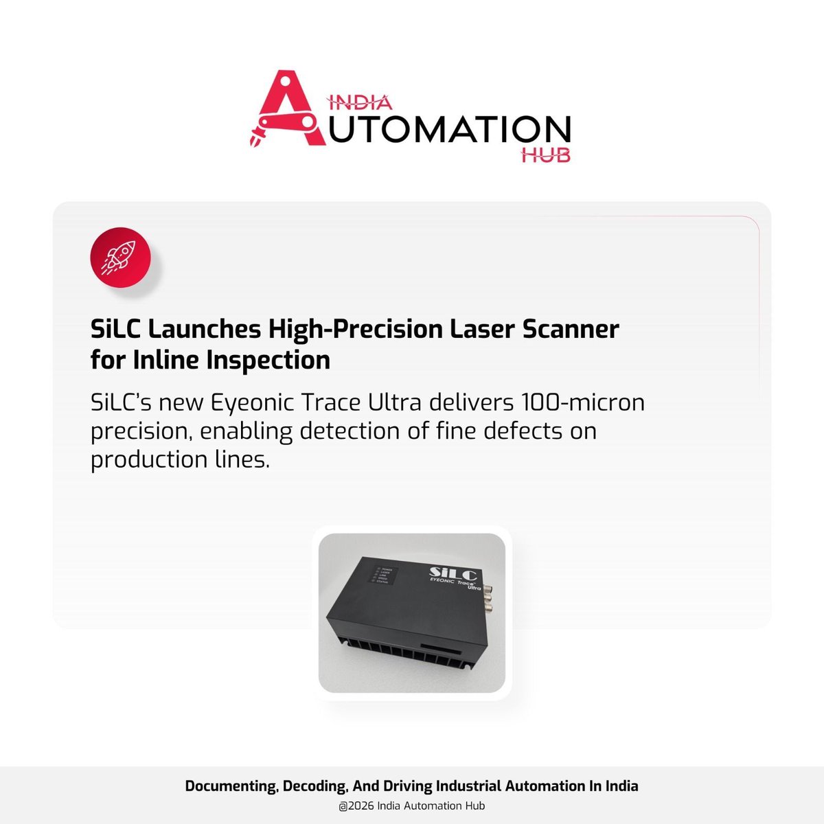 IAH_Automation's tweet image. SiLC’s new Eyeonic Trace Ultra delivers 100-micron precision, enabling detection of fine defects on production lines.
The sensor works in all lighting conditions and reduces installation complexity with a wider field of view.  #Scanner #SILC #Qualitycontrol #Laser