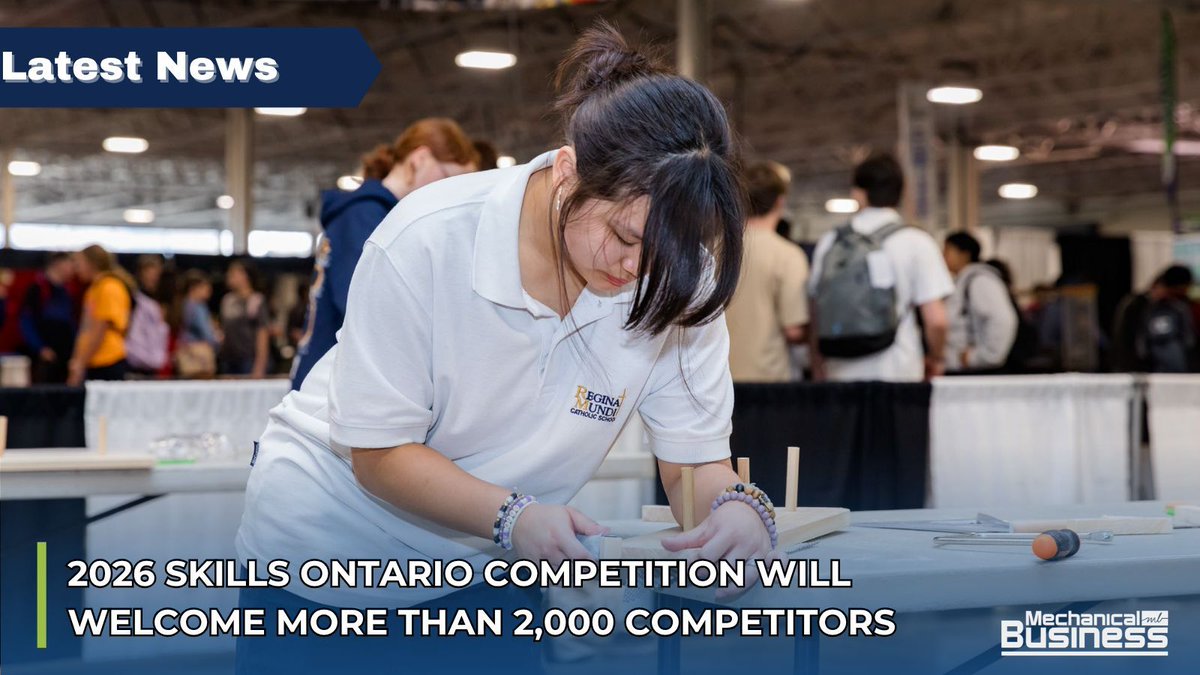 MechBusiness's tweet image. The 2026 Skills Ontario Competition takes place May 4 to 5 at the Toronto Congress Centre, with more than 75 different skilled trade and technology contests. 
.
.
.
Click on the link for more details: buff.ly/V8B1Qxc 
#SkillsOntario #skilledtrades #students #apprentices
