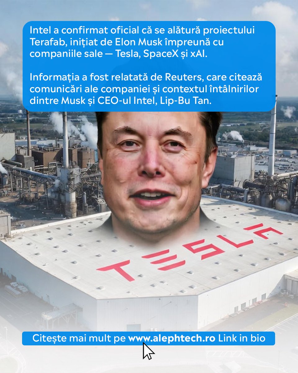 AlephTechNews's tweet image. Intel intră în mega-proiectul Terafab al lui Musk, dar planul rămâne vag — mult hype, puține detalii concrete.

Citește mai multe pe alephtech.ro

#intel #elonmusk #semiconductors #ai #techindustry