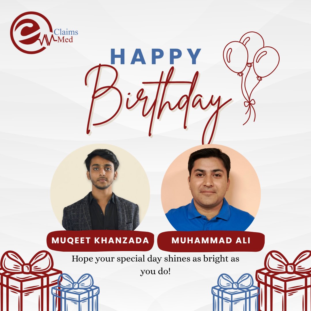claimsmed's tweet image. Caption:
Celebrating our amazing team today 🎉
Wishing you both a day filled with happiness, success, and all the positivity you bring to the workplace every day. Have a fantastic birthday! 🎂

#ClaimsMed #HappyBirthday #TeamCelebration #EmployeeAppreciation