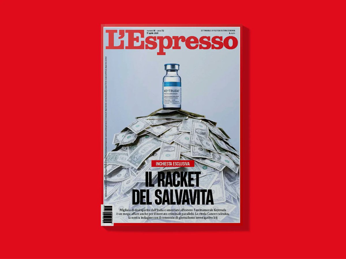 AdliFarmakoloji's tweet photo. https://t.co/HhZM1ANSCI
Bir şişe ve etrafta bolca para var.Bu haftanın kapağı, L'Espresso'nun yalnızca İtalya adına katıldığı uluslararası araştırmacı gazetecilik konsorsiyumu ICIJ'nin Kanser kalkülüsü adlı uluslararası araştırmasına ayrılmıştır.dosyanın merkezinde,kanser karşıtı https://t.co/O5Pzedx3ye