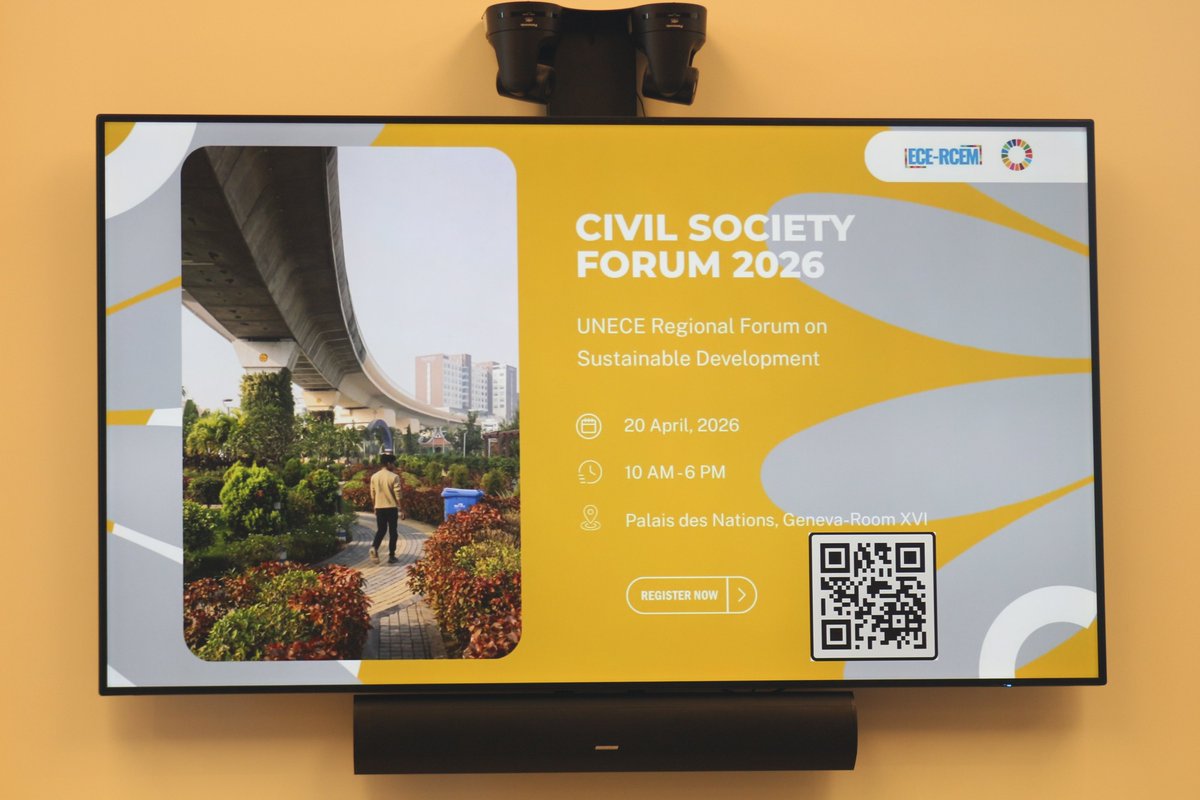 UNECE's tweet image. At @UNECE #RFSD2026 Civil Society Forum, @Tatiana_Molcean underlined the crucial role of #CivilSociety &amp;amp; #youth in advancing #Agenda2030. They strengthen policy &amp;amp; legitimacy by ensuring that the @UN system advances discussions closer to people’s lived realities &amp;amp; experiences.