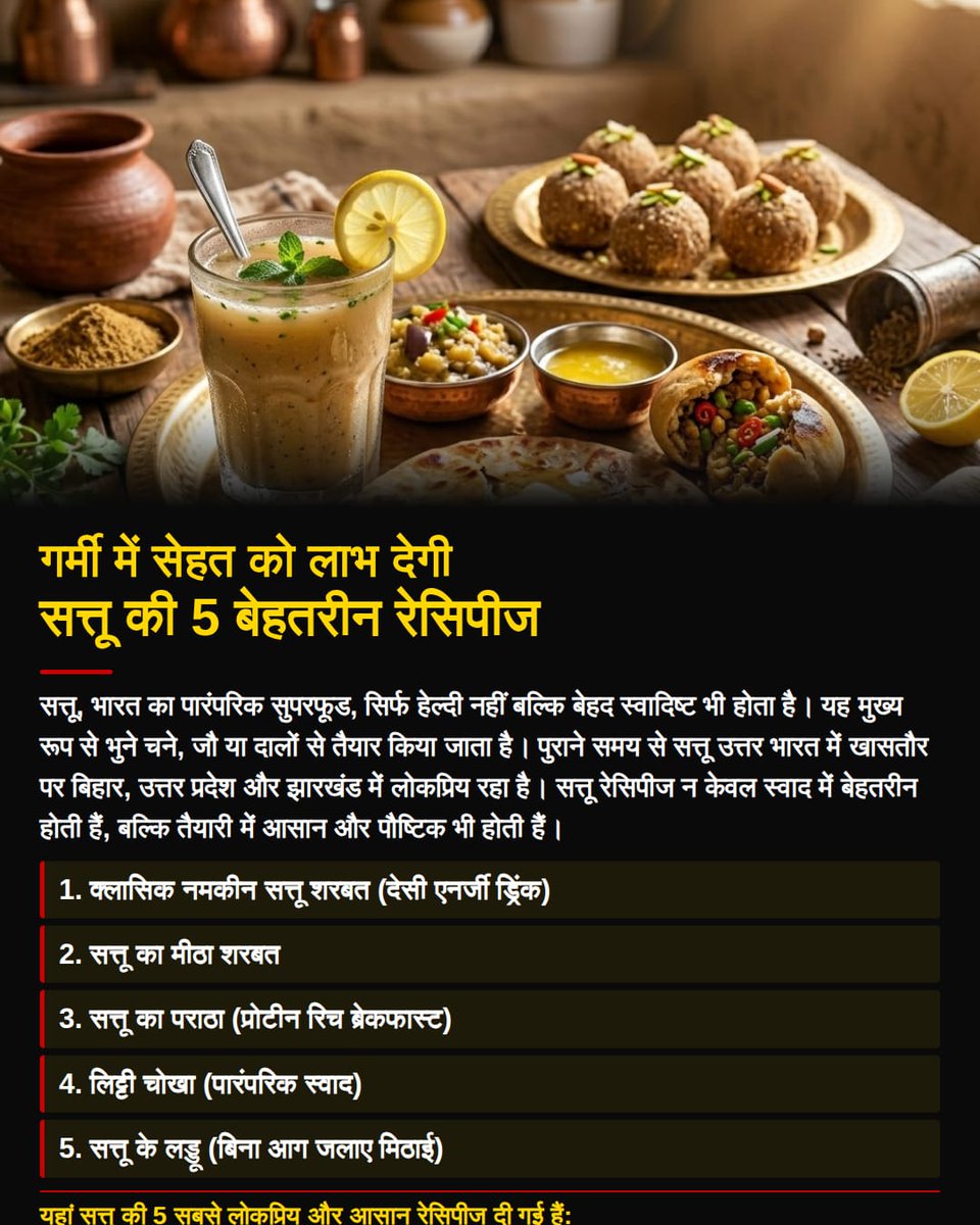 WebduniaHindi's tweet image. गर्मी में सेहत को लाभ देगी सत्तू की 5 बेहतरीन रेसिपीज- पढ़े 👇

hindi.webdunia.com/indian-food-re…

#superfoods #sattu #indianfood #Recipe #recipeoftheday #healthtips #healthyfood