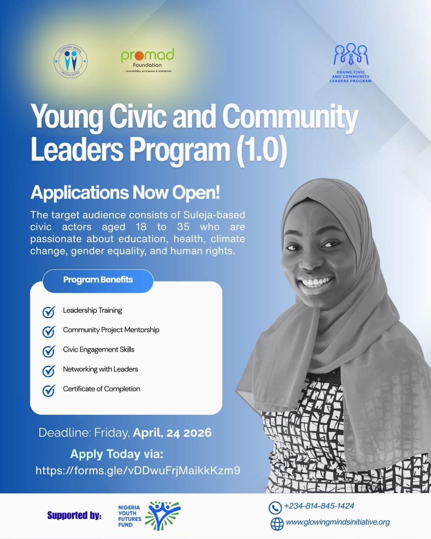 glowing_minds's tweet photo. CALL FOR APPLICATION. 
Are you tired of just complaining about the issues in your community? Come Learn skills to make a real difference.

Glowing Minds Initiatives in Partnership with Promad Foundation with support from the Nigeria Youth Futures Fund invites you to apply for https://t.co/X9LUVMyWyJ