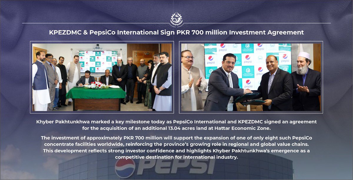 kpezdmc's tweet image. #KPEZDMC #PepsiCo #Investment #EconomicGrowth #KhyberPakhtunkhwa #IndustrialDevelopment