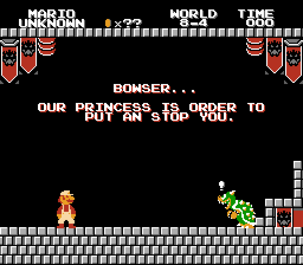 hansungkee1's tweet image. SMB #Mockup : Play as Final Boss Part 6

His Health added Soon...

Edited Sprites from #SuperMario Bros 1 and The Lost Levels

#SuperMarioBros © #Nintendo
#pixelart/#ドット絵 by ME