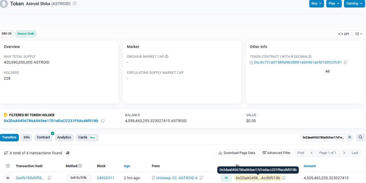 Clown_arb's tweet photo. one of the largest $ASTEROID whales that hold $1M he woke up to buy 2% of $Astroid

tx here:
https://t.co/SImRfAbxrP https://t.co/xGZ61XhXa1