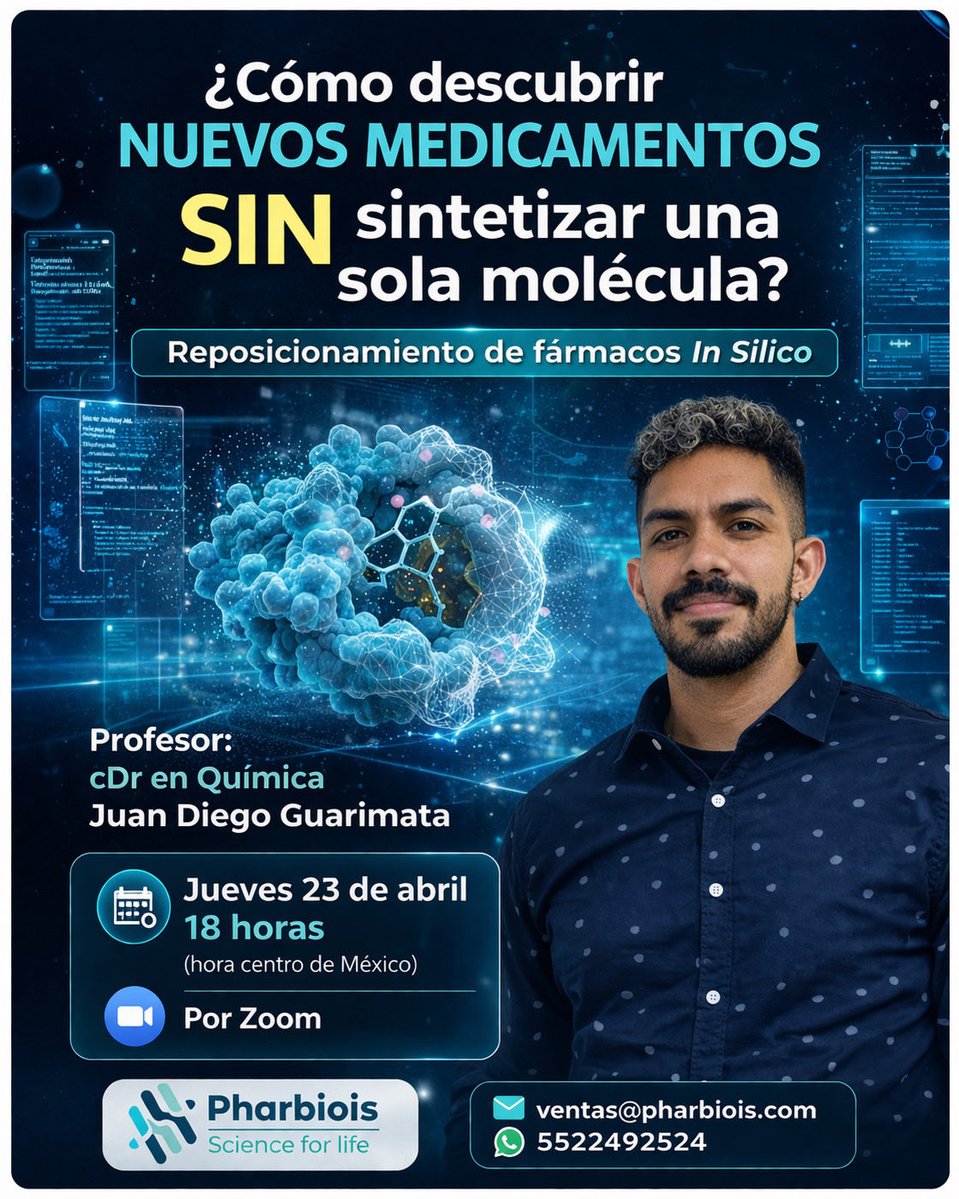 🚨 ¿Cómo descubrir nuevos medicamentos sin sintetizar una sola molécula?

Durante décadas, el descubrimiento de fármacos implicó años de síntesis química, pruebas experimentales y enormes inversiones.

Hoy, gracias a las herramientas computacionales, es posible explorar millones