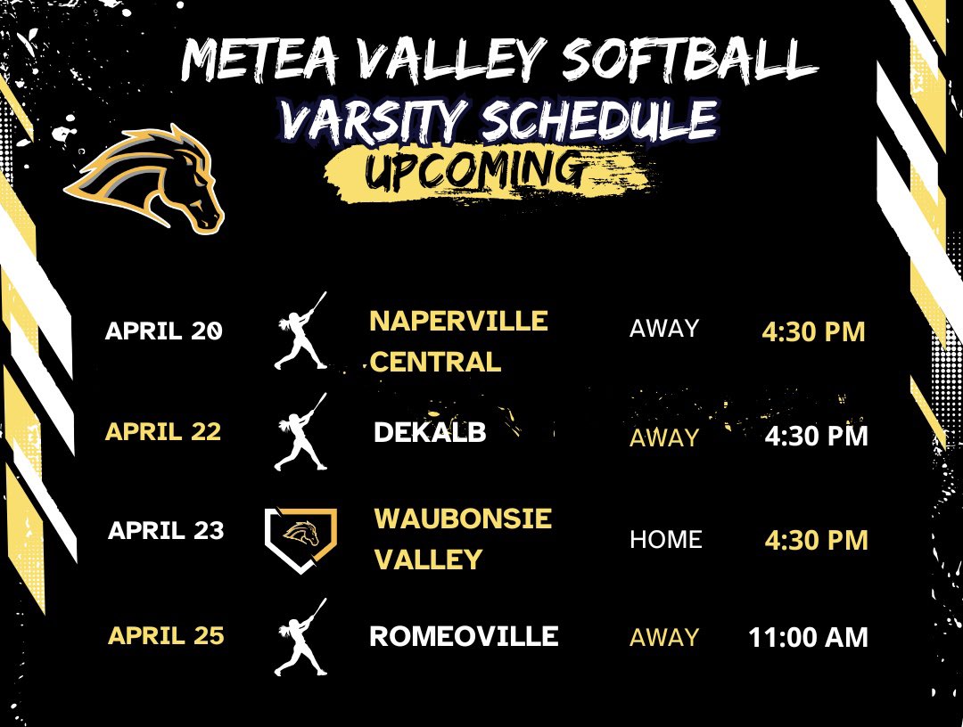 MeteaSoftball's tweet photo. Game schedule for this week! Go Go Mustangs https://t.co/OoWDZRem8H
