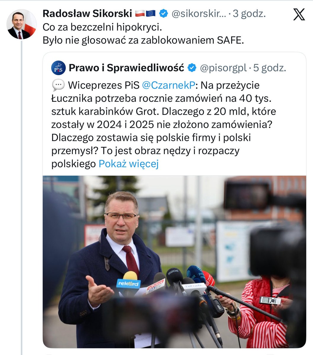 W waszym przypadku milczenie nie jest złotem – jest szansą. 🤐➡️🎯 

Warto to wszystkim Frysztakom, Brejzom, Sikorskim i innym „Silnym Razem” przypomnieć. 📢

Ponad 40 dni! Słownie: czterdzieści dni.
Drukowanymi: CZTERDZIEŚCI DNI ❗

Mrozicie prezydencki projekt „polski Safe