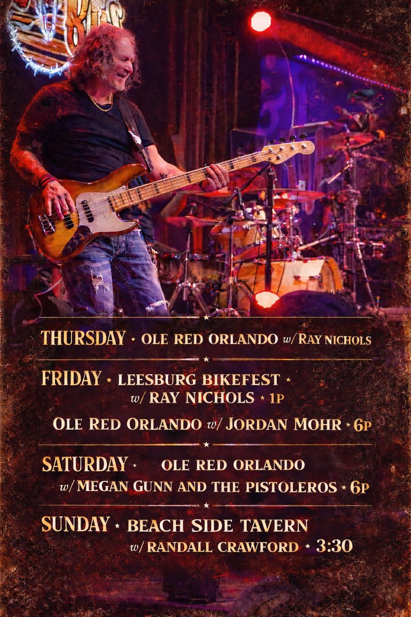 rednekrockstar's tweet image. Busy week ahead for ya boy #bassplayer #livemusic #musicianlife #workingmusician #florida