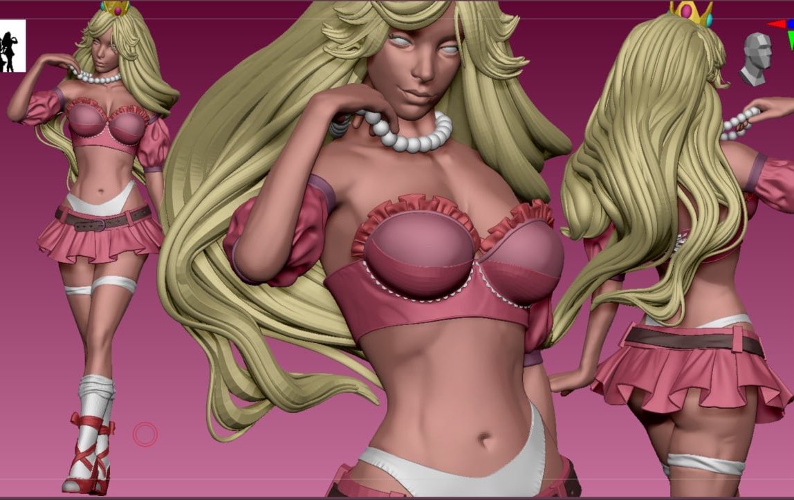 voilak3d's tweet photo. My Princess Peach model is ready 🥰 #zbrush #3d #mario https://t.co/lqE4EdR0Dn