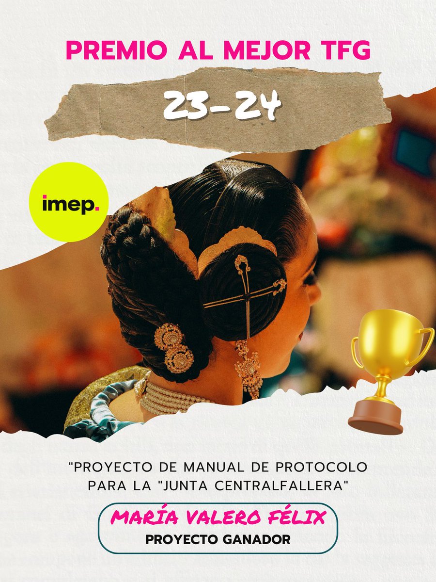 protocoloimep's tweet photo. Damos la enhorabuena a nuestras alumnas:
✨MARÍA VALERO FÉLIX
✨María Pérez Serrano
✨Inmaculada Martínez Esteban
✨Belén Mora Rosado
por el reconocimiento que han recibido hoy por parte de la @aeprotocolo en la V Edición de los Premios a la Excelencia 2026. https://t.co/zqe5Dzn3cR
